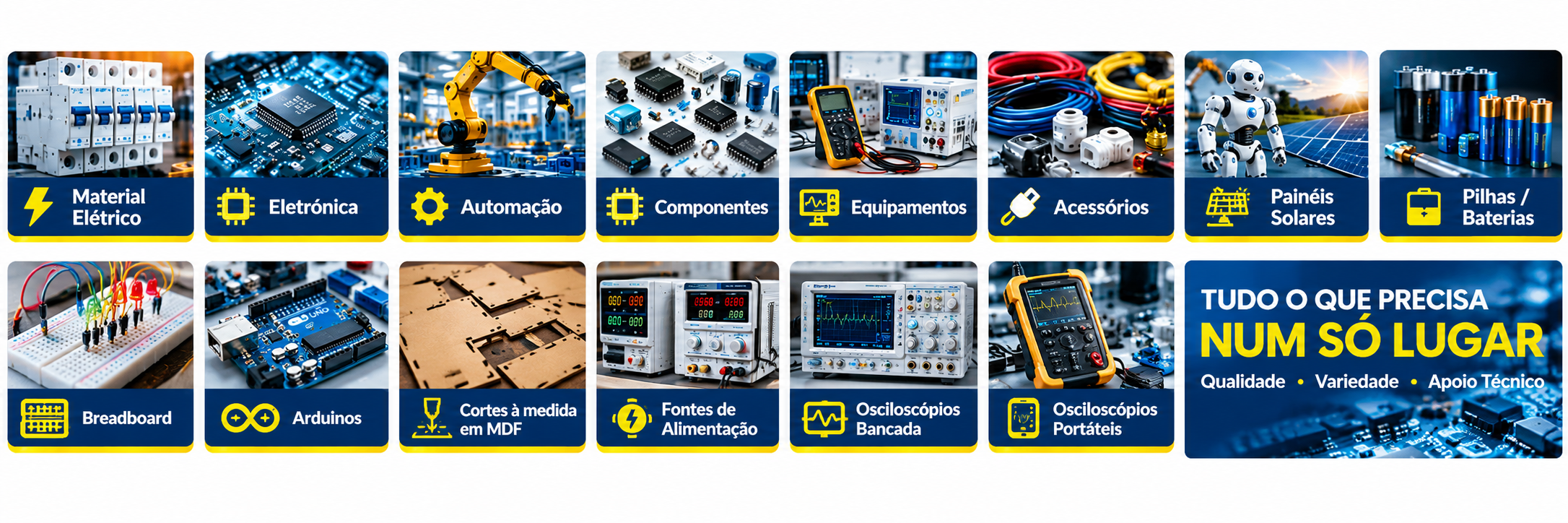 Menu de Categorias em Eletrónica e Automação